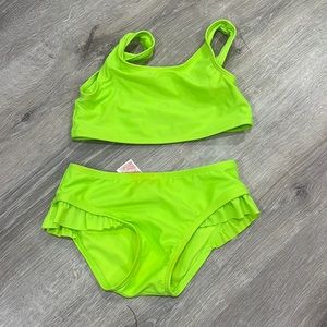 Cat and jack neon green swim bikini